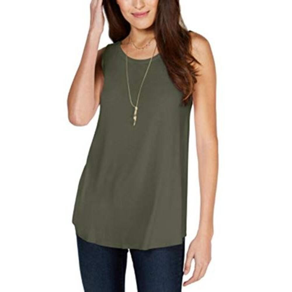 Style & Co. Swing-Fit Tank Top (Olive Sprig, L)